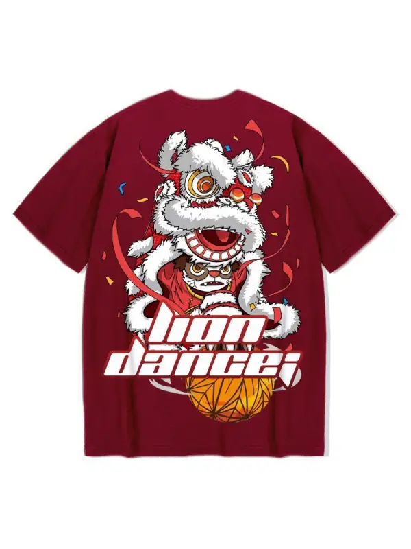 Chinese Style Ethnic Print Loose T-shirt - Viewbena.com 