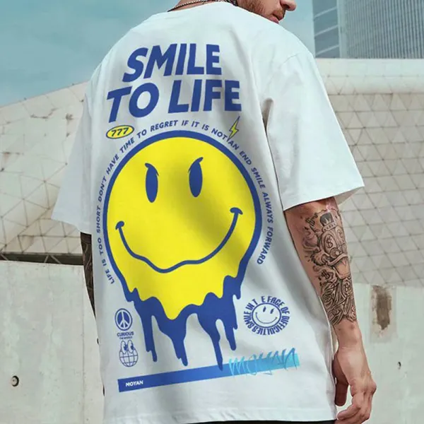 Fashion Hip-hop Smiley Face Shirt T-shirt Men - Craftshock.com 