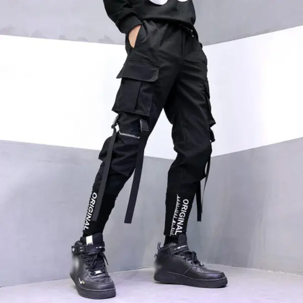 Men's Tech Style Trousers Contrast Color Letters Casual Pants - Trisunshine.com 