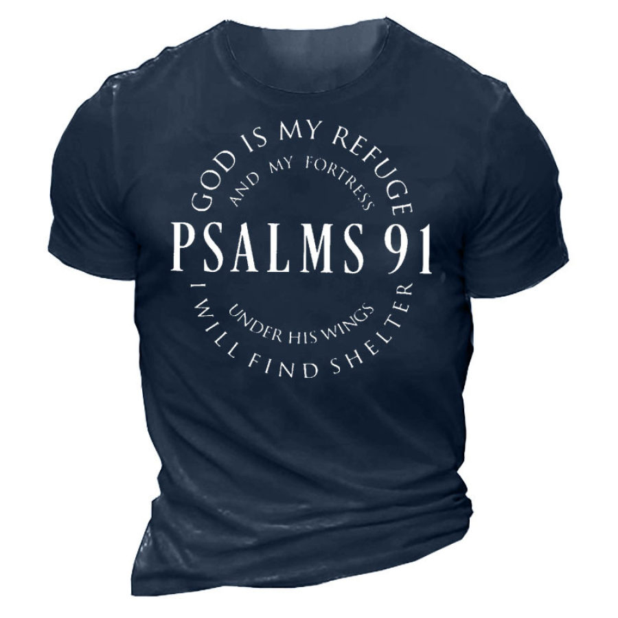 

Psalms 91 Men's Short Sleeve Crew Neck T-Shirt
