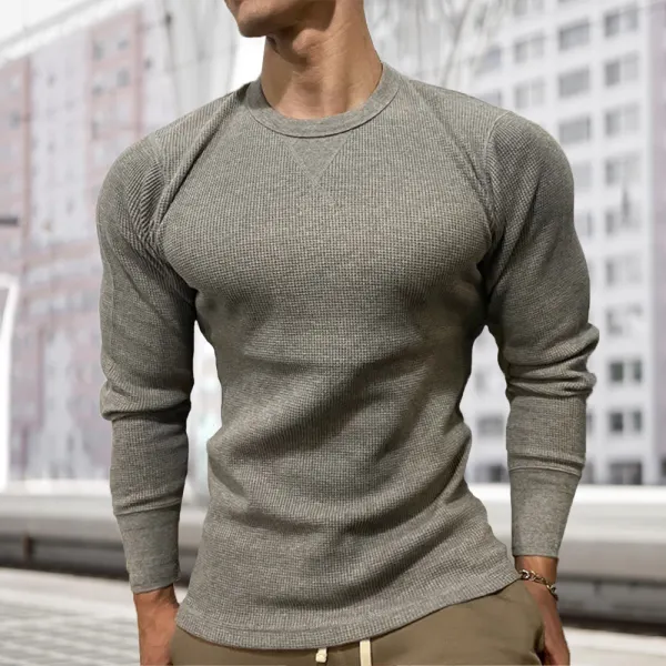 Casual Men's Solid Color Sweatshirt - Dozenlive.com 
