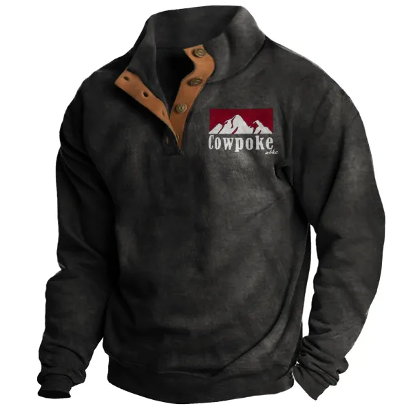 Men's Outdoor Casual Cowpoke Stand Collar Long Sleeve Sweatshirt Only $36.89 - Wayrates.com 