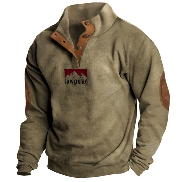 Men's Outdoor Casual Cowpoke Stand Collar Long Sleeve Sweatshirt Only 24,89€ - Wayrates.com 