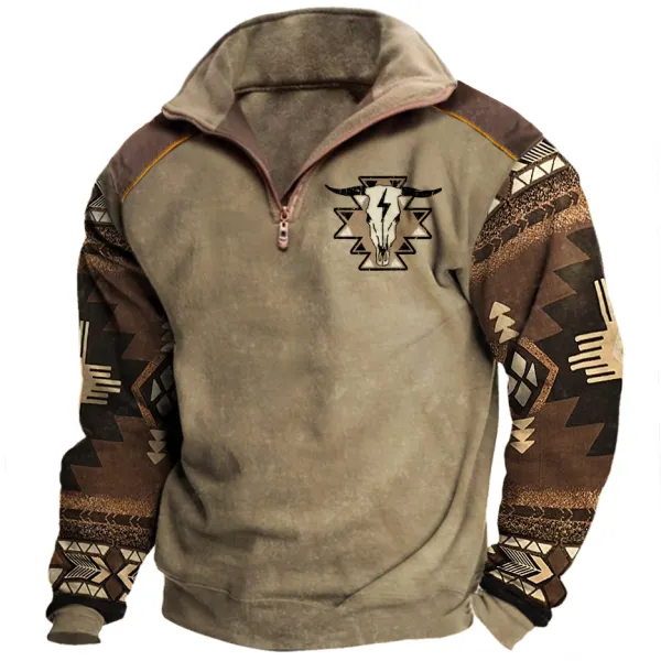 Men's Cowboy Lapel Sweatshirt - Rabclub.com 