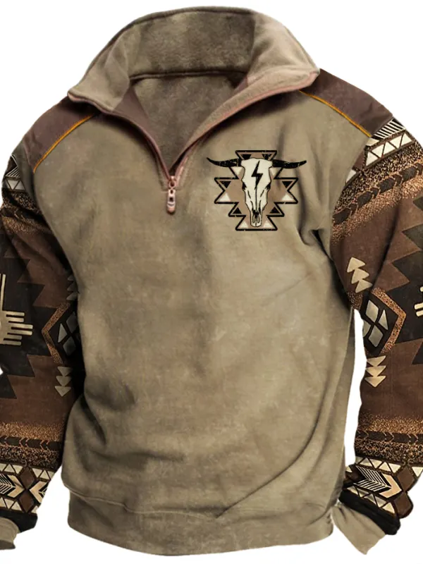 Men's Cowboy Lapel Sweatshirt - Menwyx.com 