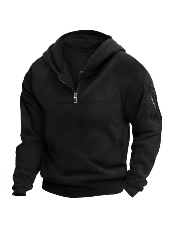 Men's Outdoor Bottoming Polar Fleece Hooded Sweatshirt Jacket - Timetomy.com 