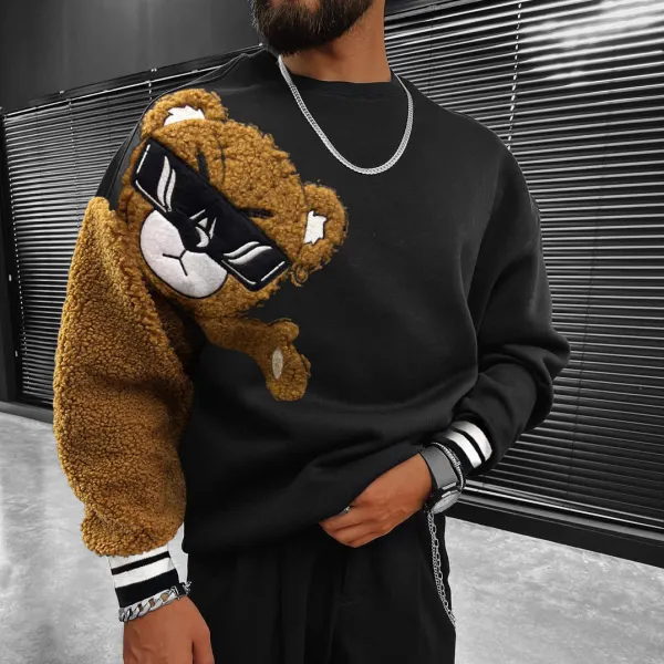 Men's Teddy Bear Oversized Sweatshirt - Faciway.com 