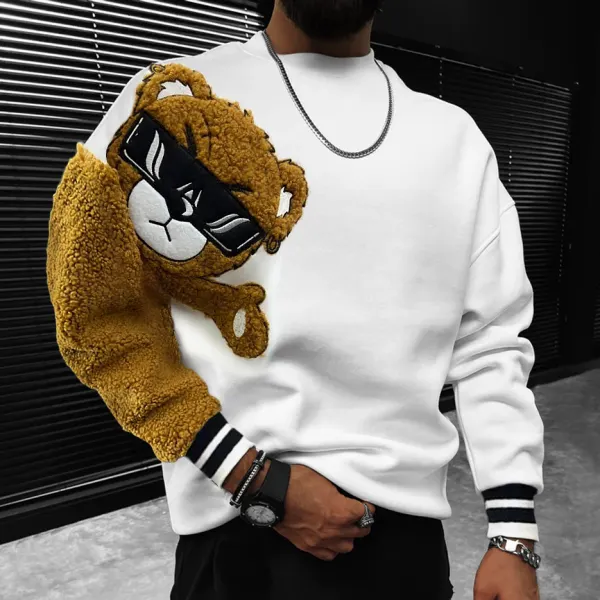 Teddy Bear Oversized Men's Sweatshirt - Blaroken.com 