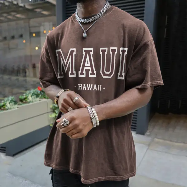 Retro Oversized MAUI Men's T-shirt - Trisunshine.com 