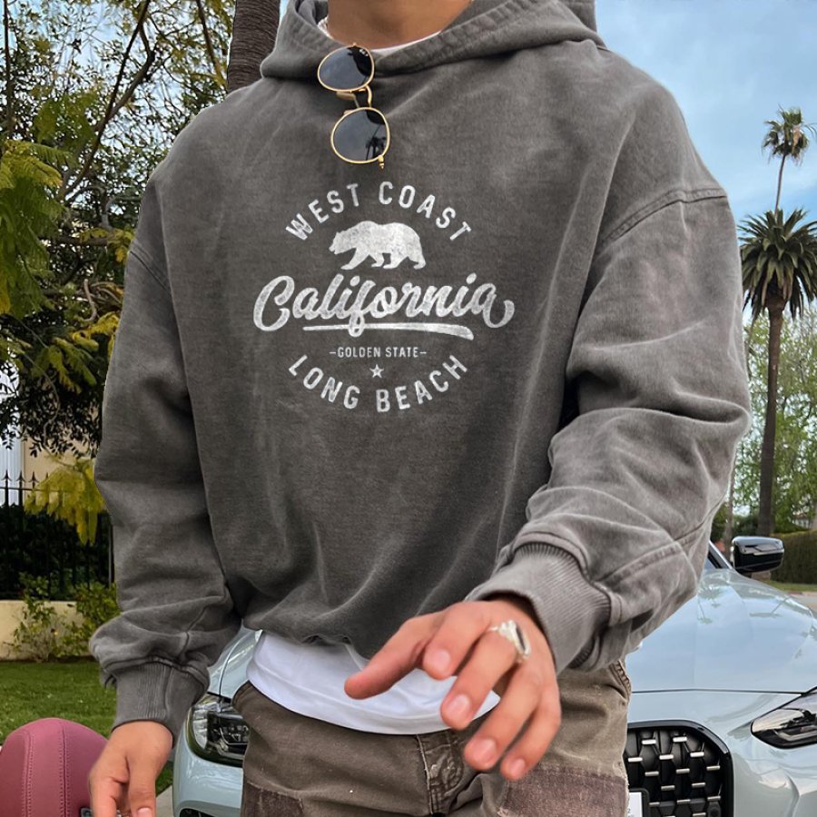 

Men's Vintage Oversized "CALIFORNIA" Print Sweatshirt