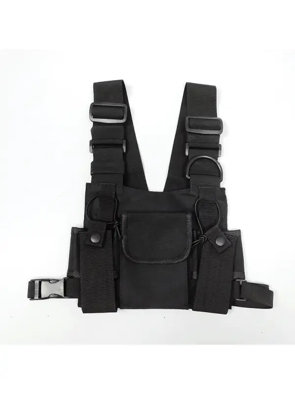 Trendy Street Style Men's And Women's Chest Bag Vest Eating Chicken Vest Tactical Bag Hip Hop Function Performance Backpack Trendy Cool Waist Bag - Godeskplus.com 