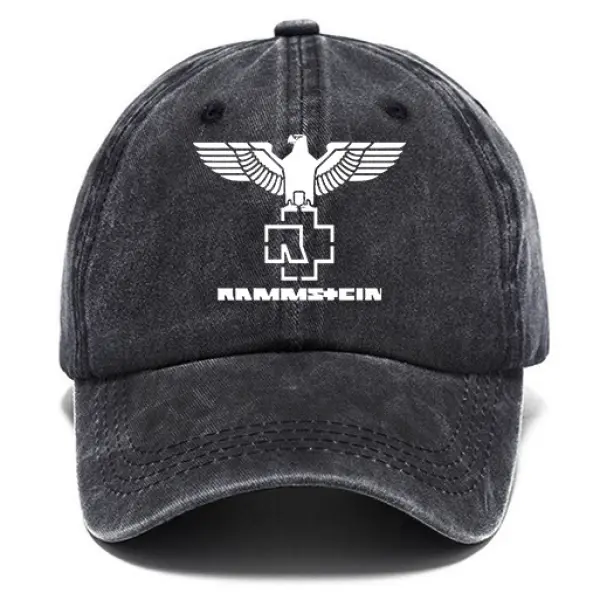 Washed Cotton Sun Hat Vintage Rammstein Rock Band Outdoor Casual Cap - Cotosen.com