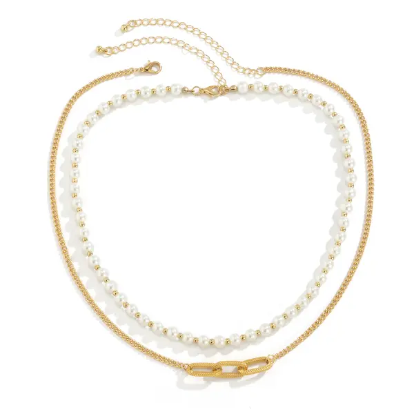 Men's Fashion Lock Pendant Clavicle Chain Double Layer Necklace - Wayrates.com 
