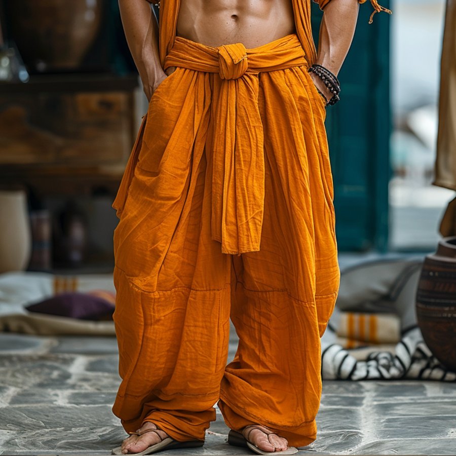 

Oversized Loose Fit Breathable Linen Casual Pants For Men