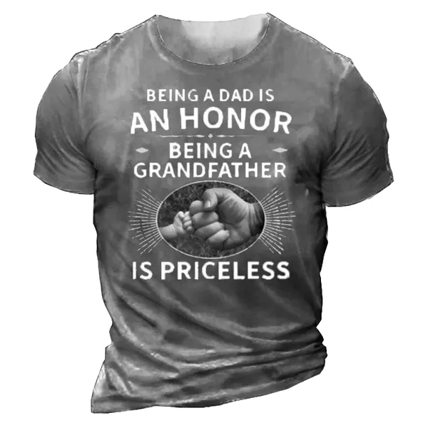 Being A Dad Is An Honor Being A Grandfather Is Priceless Men's T-Shirt Only $26.89 - Wayrates.com 