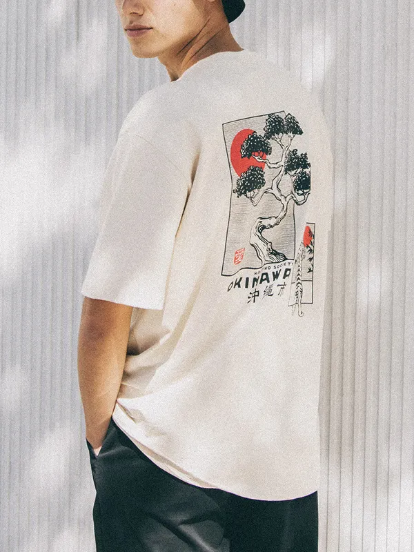 Okinawa Japan Organic Cotton Mens Retro T-shirt - Menwyx.com 