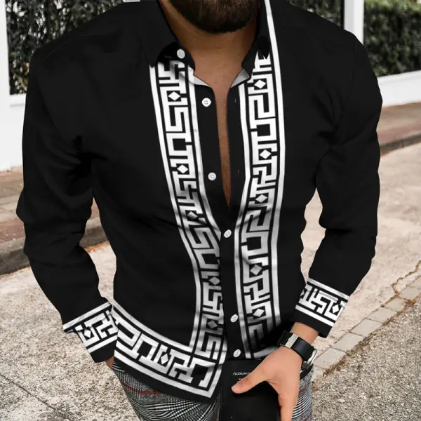 Fashion Printed Long-sleeved Casual Shirt - Ootdyouth.com 