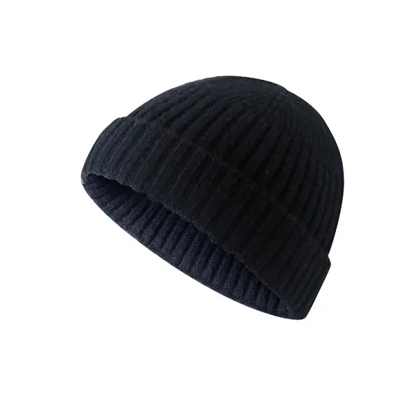 Men's & Women's Warm Plain Knitted Melon Leather Hat - Craftshock.com 