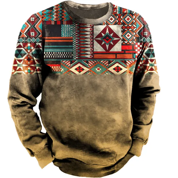 Men's Outdoor Western Ethnic Pattern Tactical Sweatshirt - Dozenlive.com 