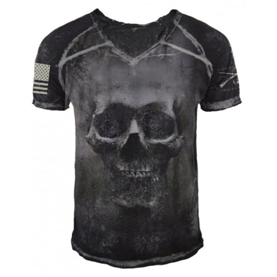 

Mens Skull Print Outdoor Tactical T-shirt