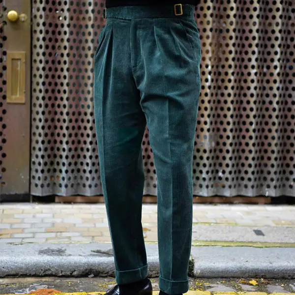 Retro Casual Mens Trousers In A Solid Color - Craftshock.com 