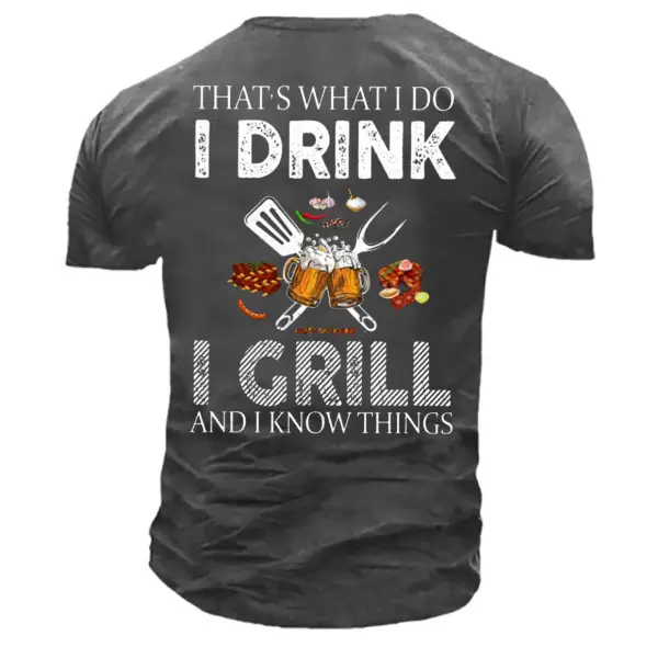 Men's That's What I Do I Drink I Grill Beer Print Cotton T-Shirt Only $27.89 - Wayrates.com 