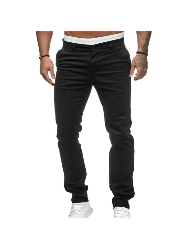 Men's Versatile Breathable Solid Color Casual Trousers - Timetomy.com 