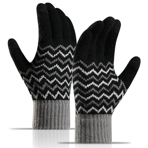 Men's Outdoor Fleece Cold-proof Warm Touch Screen Knitted Gloves - Nicheten.com 