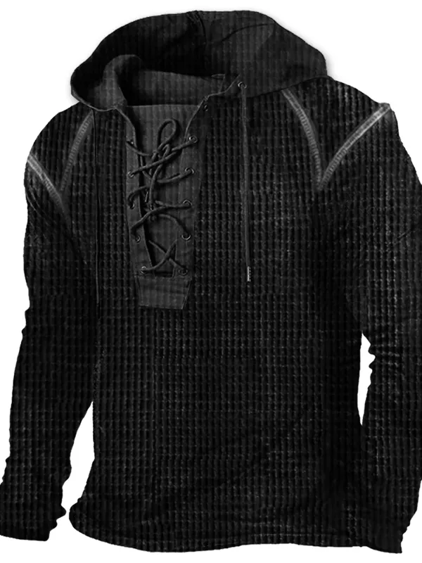 Men's Training Waffle Drawstring Hoodie - Menbarn.com 
