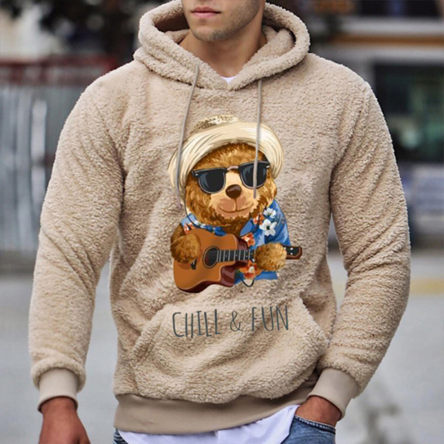 

Teddy Bear Warm Men's Casual Lamb Wool Hoodie