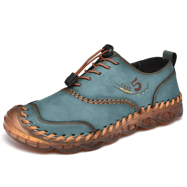 Men's Vintage Western Wear Resistant Handmade Leather Shoes - Keymimi.com 