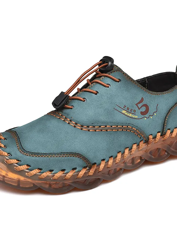 Men's Vintage Western Wear Resistant Handmade Leather Shoes - Businesuniontrade.com 