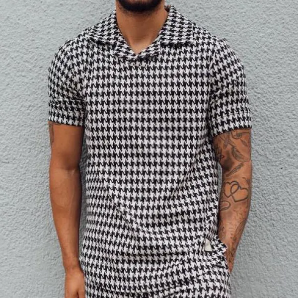 Houndstooth polo shirt - Menilyshop.com 