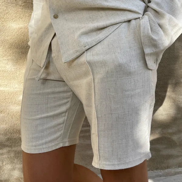 Linen breathable shorts - Fineyoyo.com 