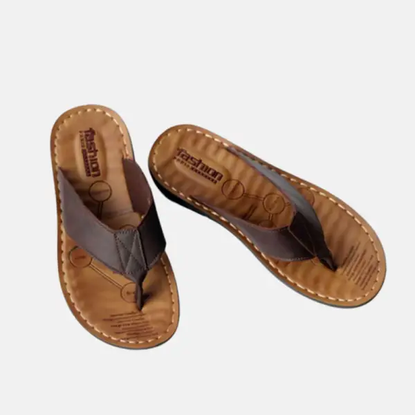 Men's leather flip flops - Elementnice.com 