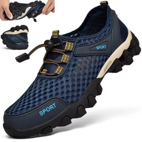 Men's Breathable Mesh Splicing Non-Slip Outdoor Sports Casual Shoes - Elementnice.com 