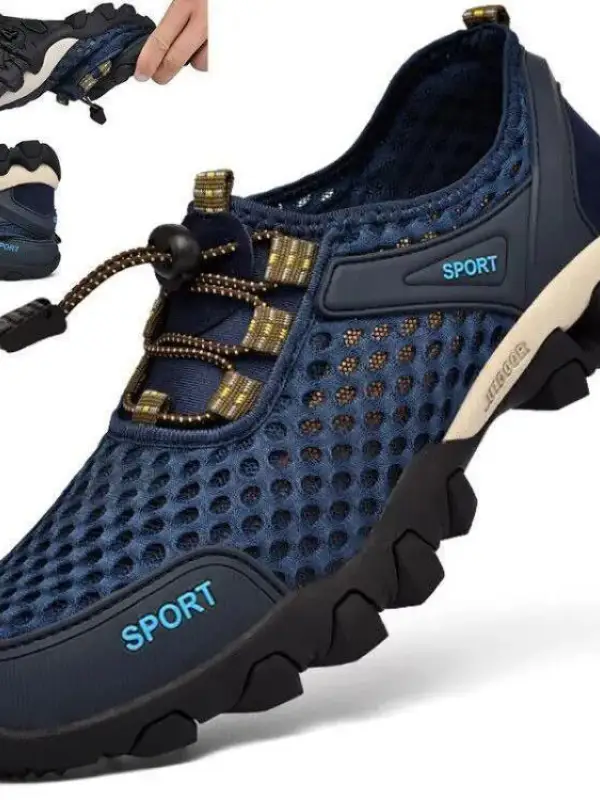 Men's Breathable Mesh Splicing Non-Slip Outdoor Sports Casual Shoes - Pragmaace.com 