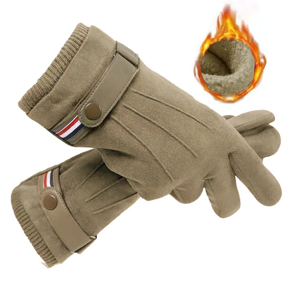 Suede Men Guantes Gloves Winter Touch Screen Keep Warm Windproof Driving Thick Cashmere Anti Slip Outdoor Male Leather - Manlyhost.com 