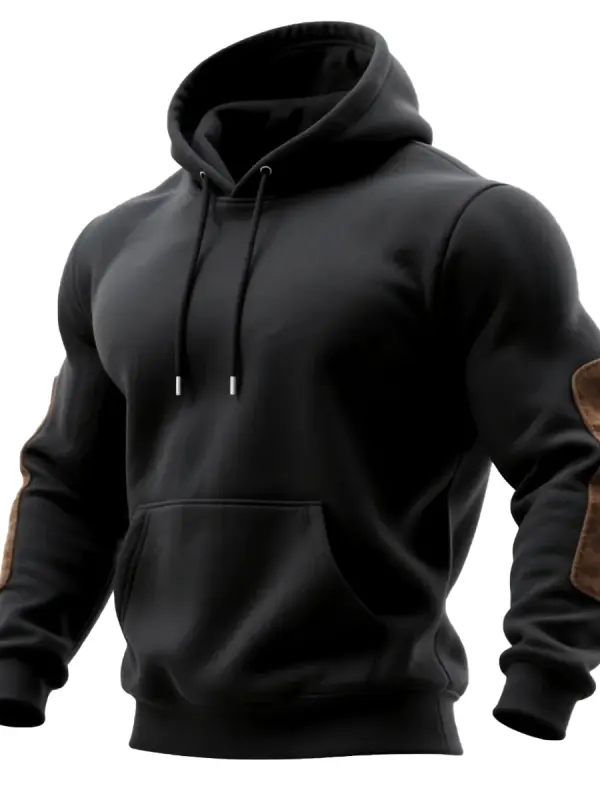 Outdoor Men's Casual Hooded Sweatshirt Retro Western Style Sweatshirt - Wantbright.com 