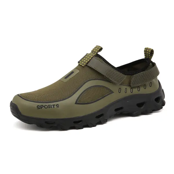 Men's Non-slip Velcro Shoes Outdoor Hiking Casual Wading Shoes - Elementnice.com 