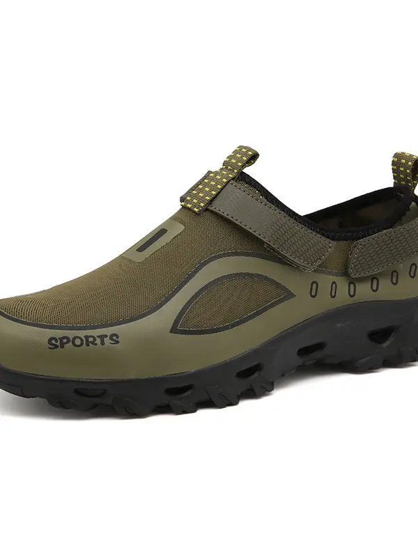 Men's Non-slip Velcro Shoes Outdoor Hiking Casual Wading Shoes - Pragmaace.com 