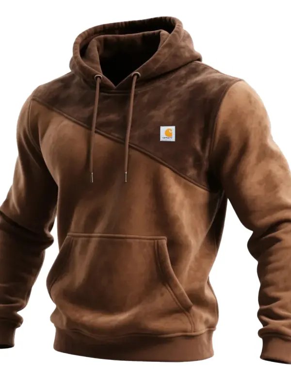 Carhartt Men's Retro Western Contrast Color Stitching Hooded Sweatshirt - Wantbright.com 
