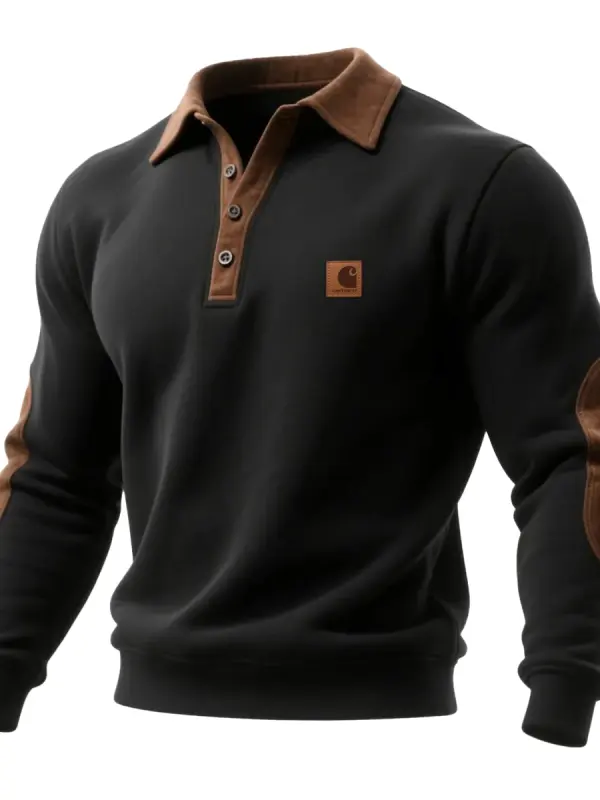 Carhartt Men's Vintage Western Casual Lapel Sweatshirt - Wantbright.com 