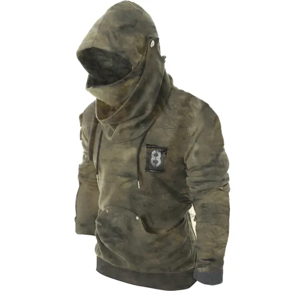 Rivet Long Sleeve Drawstring Hoodie - Fineesa.chimpone.com 