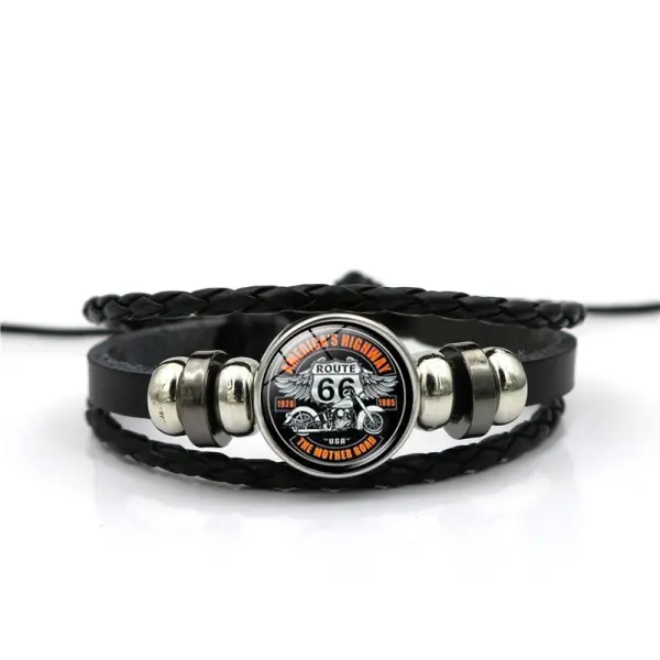 Classic Route 66 Time Beaded Hand Woven Bracelet - Manlyhost.com 