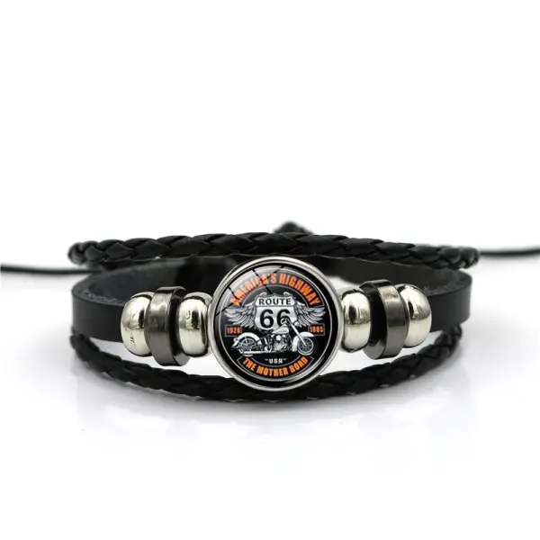 Classic Route 66 Time Beaded Hand Woven Bracelet - Menzfolk.com 