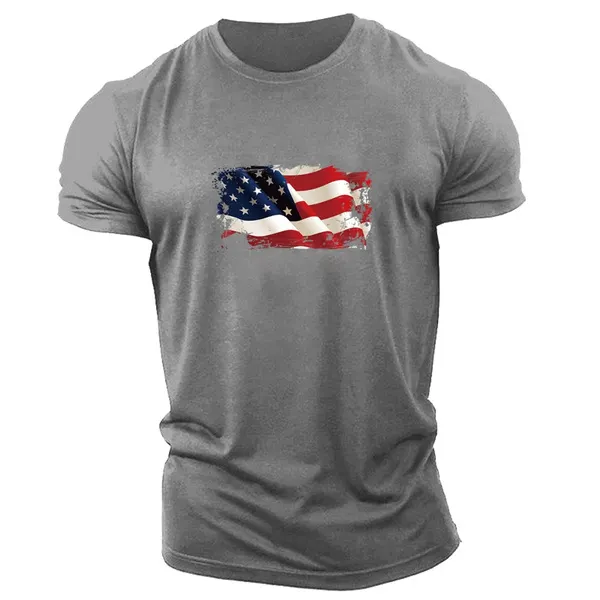 Men's Sports Flag Print Short Sleeve T-Shirt Only $10.89 - Wayrates.com 