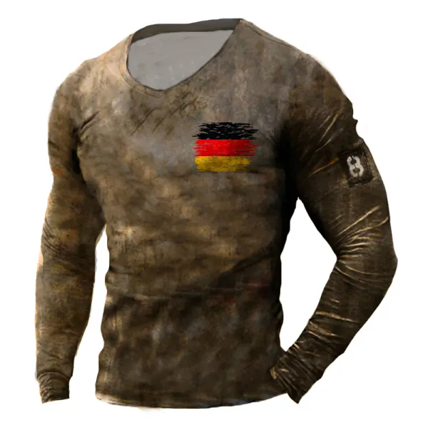 Men's Outdoor Tactical German Flag Printed Long Sleeve T-Shirt Only $15.99 - Cotosen.com 