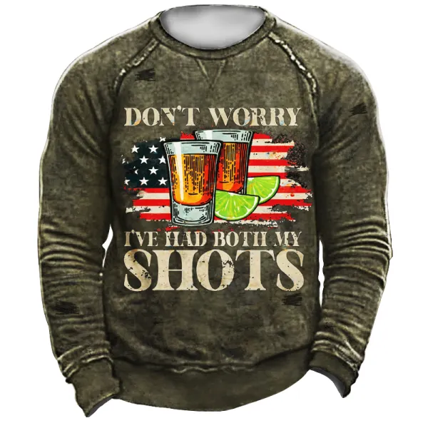 Don't Worry I've Had Both My Shots Men's Retro Tactical Casual Sweatshirt - Cotosen.com 
