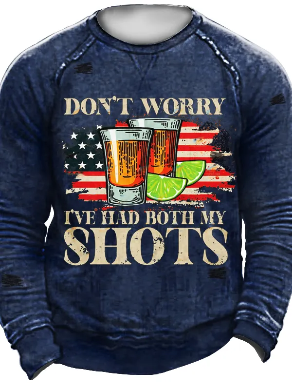 Don't Worry I've Had Both My Shots Men's Retro Tactical Casual Sweatshirt - Menwyx.com 